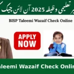 BISP Taleemi Wazaif Check Online 2025