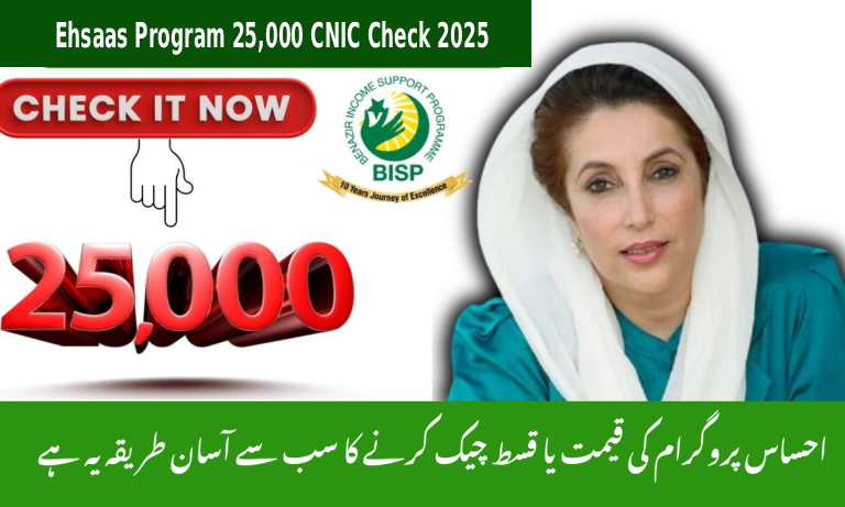Ehsaas Program 25,000 CNIC Check 2025