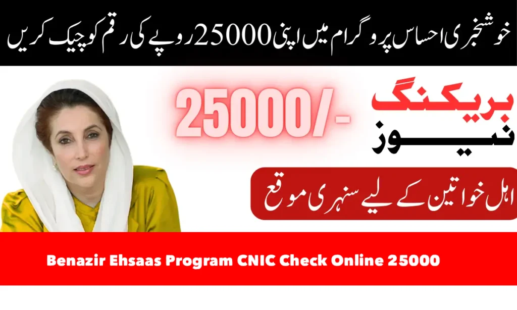 Benazir Ehsaas Program CNIC Check Online 25000